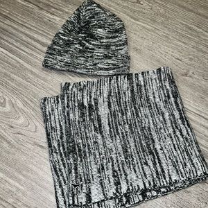 PINK Grey Heather Hat and Infinity Scarf